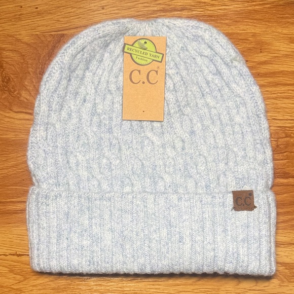 C.C Beanie Soft Blue Knit Hat - Picture 2 of 3
